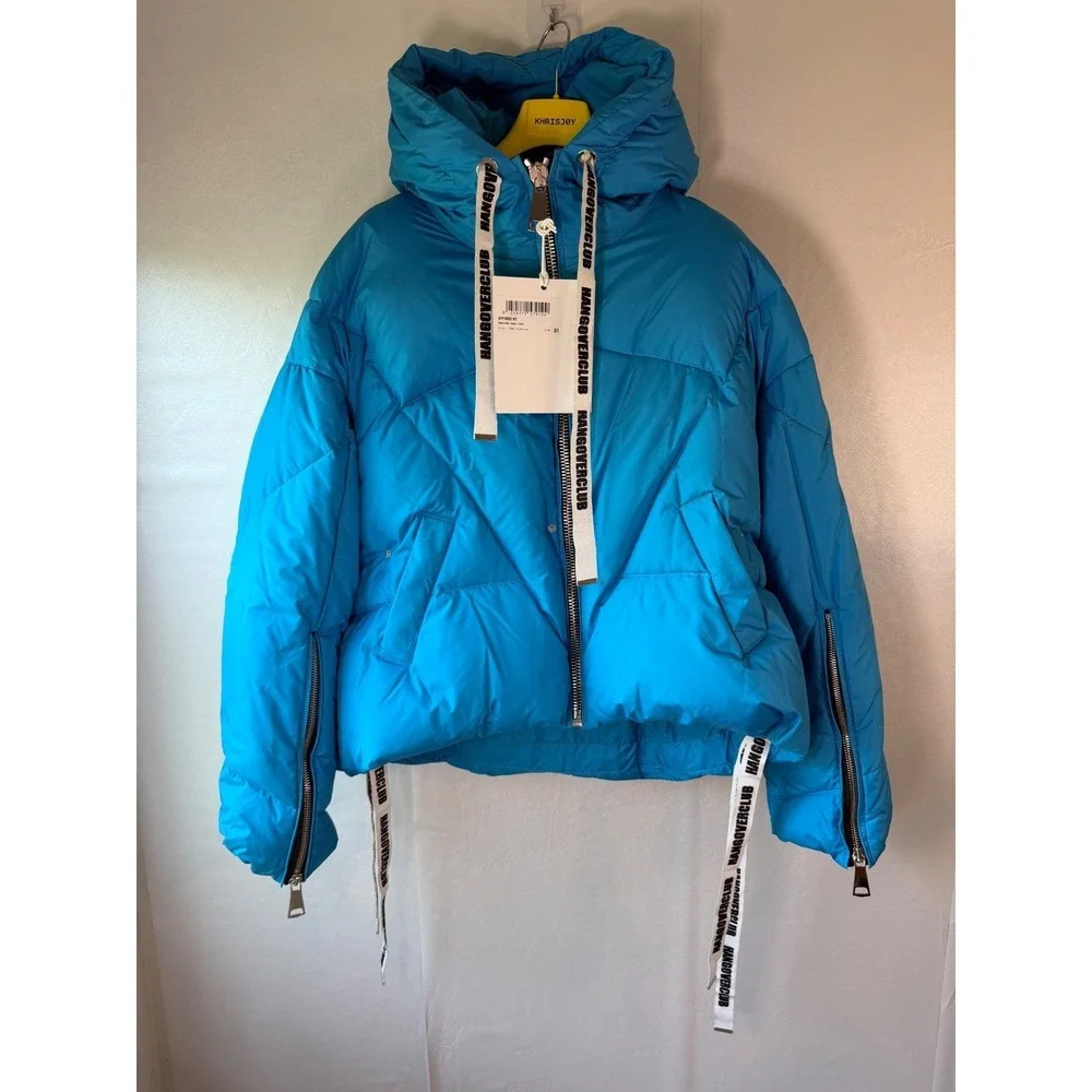 Khrisjoy Khris Puffer Jacket + Vest Turquoise Blue AFPW002 NY Size 01 NWT